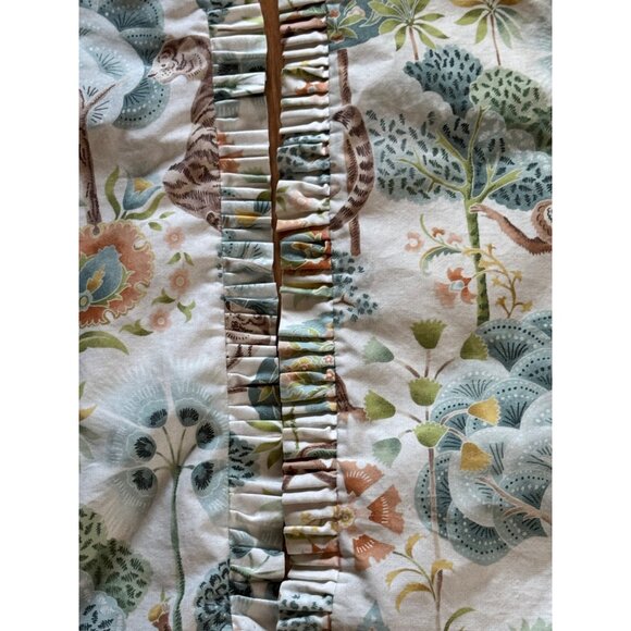 Cuddledown Jungle-Themed Pillow Sham Square With Ruffled Edges - Picture 4 of 8